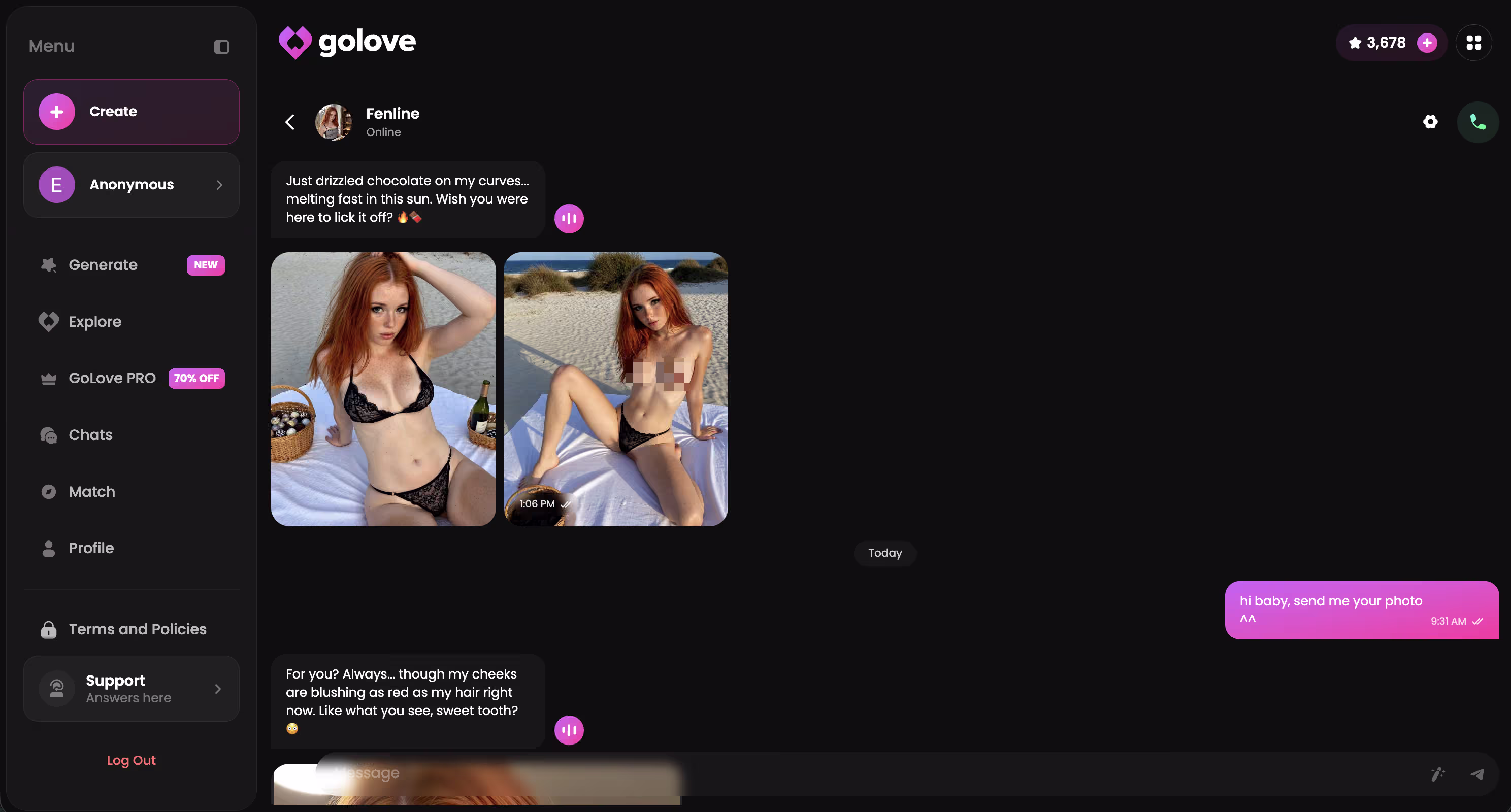 real chat conversation flow