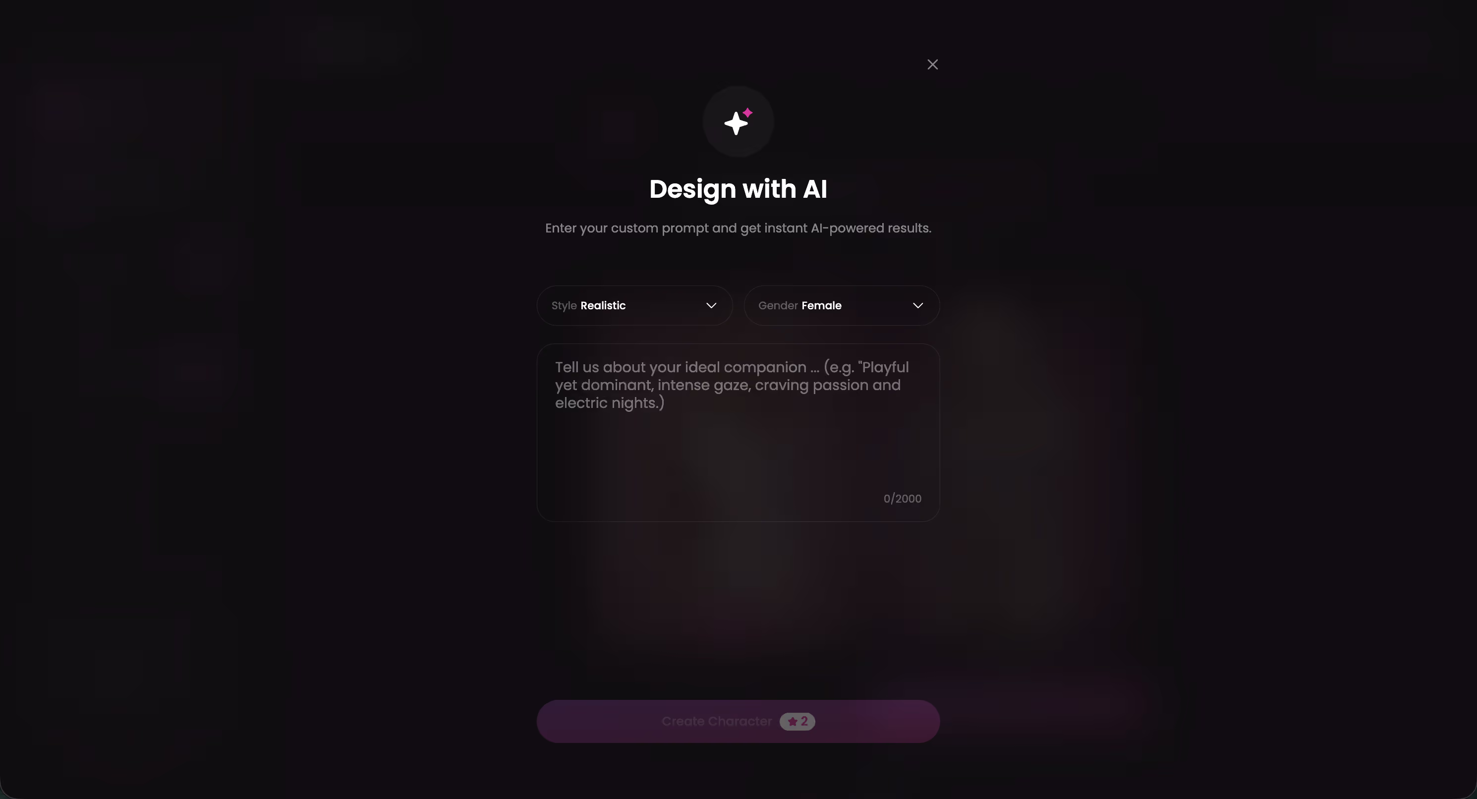 Design with AI — beschreib sie, die KI baut den Charakter. — kajiwoto erfahrungen test